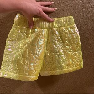 Caroline Bosmans Iridescent Yellow Quilted Kids Shorts